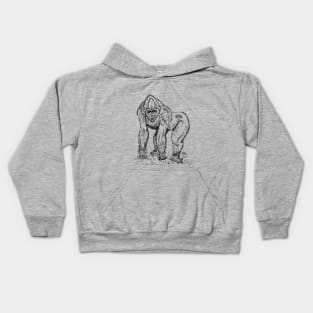 A handsome Silverback Gorilla Kids Hoodie